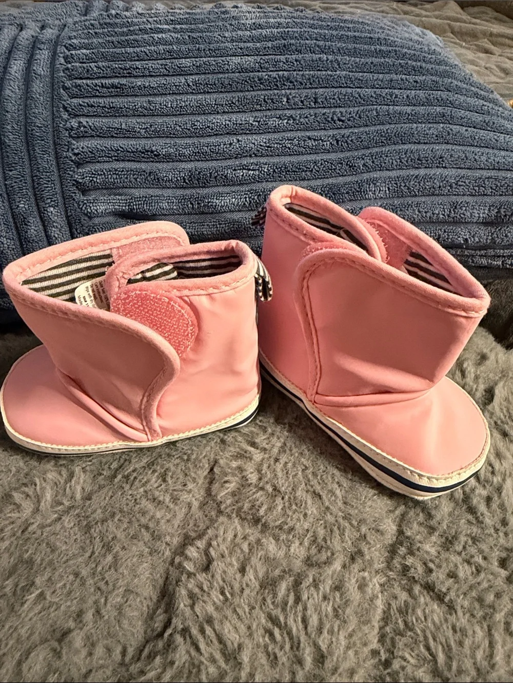 Baby Pink Booties and Cream Heart Mary Jane Set - Infant Shoes